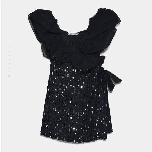 ZARA | Combination Sequin Dress - Picture 9 of 10